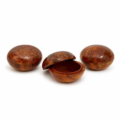 Marokkanische Schale aus Thuya-Holz mit Deckel