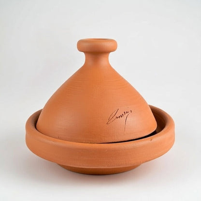 Handgedrehte marokkanische Tajine, Natur, für 3-4 Personen, Durchmesser 30 cm
