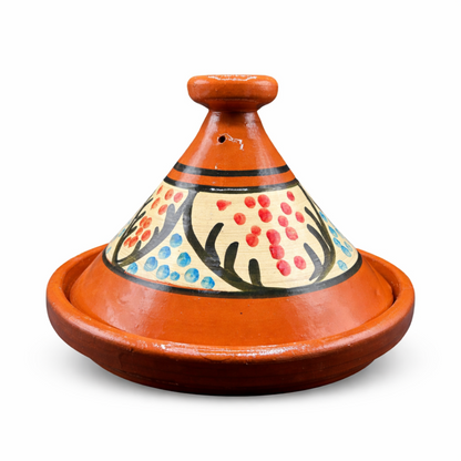 Moroccan ceramic tagine with colorful patterns for sale
